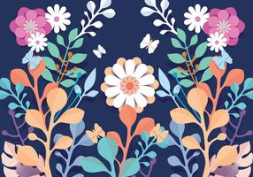 3D Floral Papercraft Pattern Flowers Vector