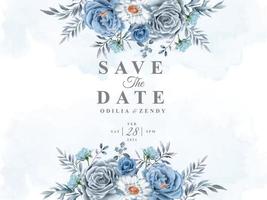 beautiful and elegant floral wedding save the date template vector