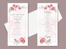 beautiful floral hand drawn wedding invitation cards vector