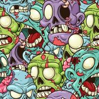 Cartoon zombie pattern vector