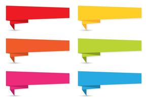 Colorful Origami Banner Set vector