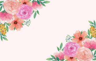 Elegant Watercolor Spring Floral With Fresh Flowers vector