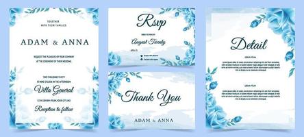 Floral Wedding Invitation Template vector