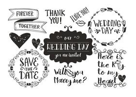 Hand Drawn Wedding Doodles vector