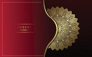 Luxury gold mandala ornate background for wedding invitation, book cover vector