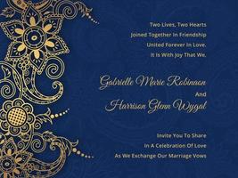 Paisley Hindu Wedding Card Vector