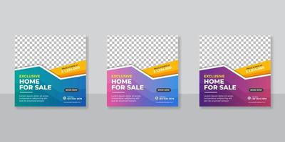 Real estate social media banner template vector