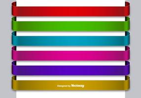 Set Of 6 Metallic Colorful Blank Banners vector