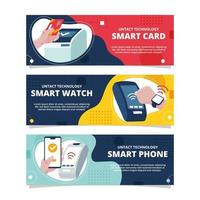 Untact Technology Banner Set vector