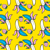 Summer Food Seamless Pop Art Pattern vector